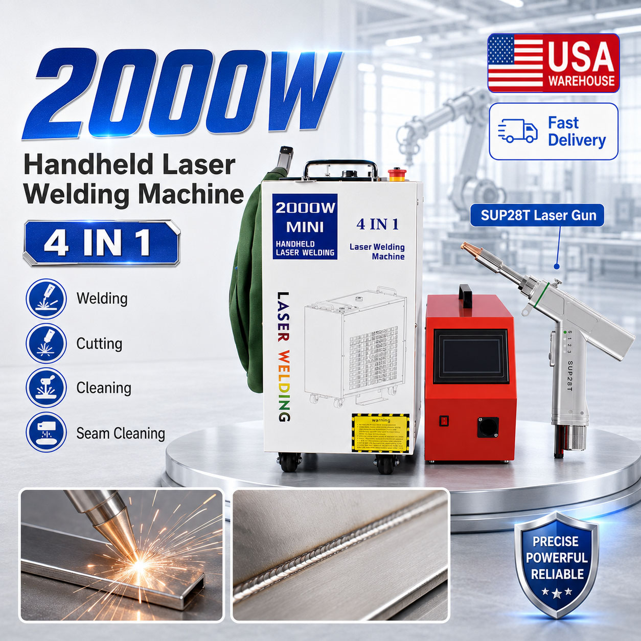 Laser Soldering Machine Handheld - Лазерный сварочный аппарат BWT 2000W 4-в-1: