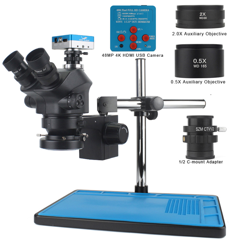 Simul-Focal Industrial Microscope 4K Hdmi - 48 МП 4K HDMI USB Видеокамера