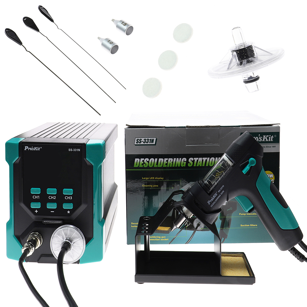 Desoldering Pump Electric Vacuum Station - Цифровая электрическая паяльная станция SS-331N, паяльник-отсос,