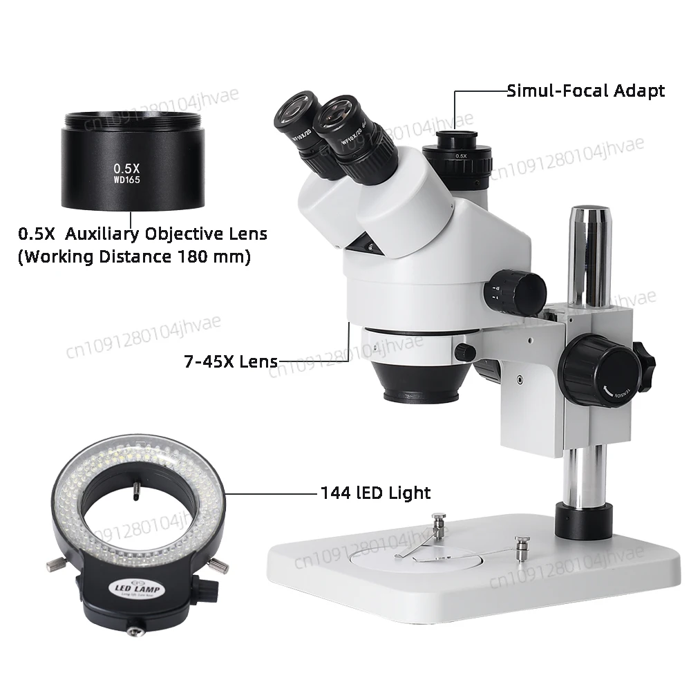 Trinocular Stereo Microscope 7X-45X - 2025 НОВЫЙ настоящий фото 3,5X-45X 7X-45X