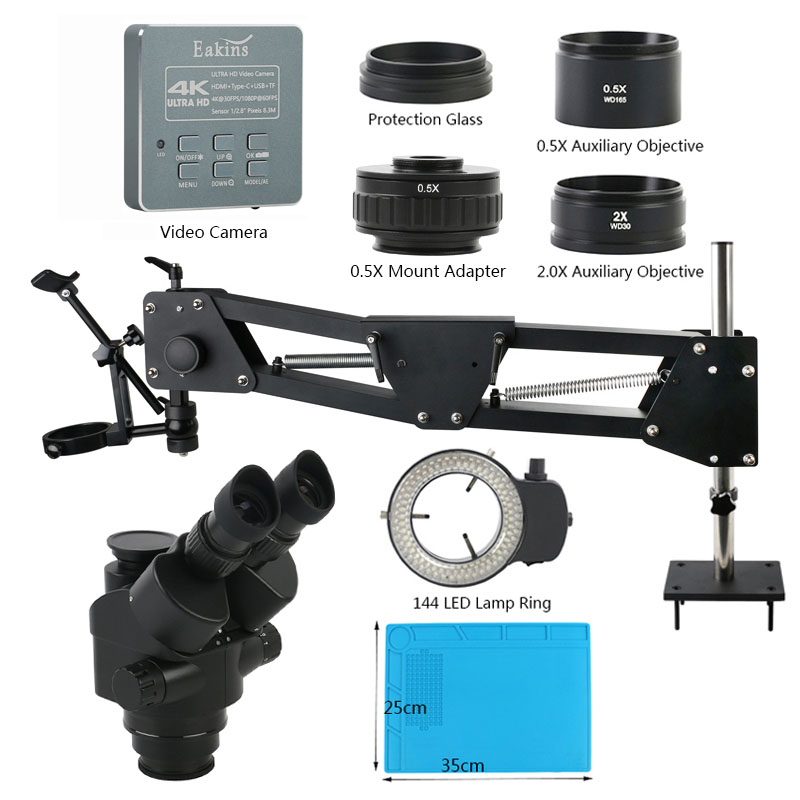 Simul-Focal Industrial Microscope 4K Hdmi - 3,5x-90X зум siмультифокальный промышленный Тринокулярный стереомикроскоп