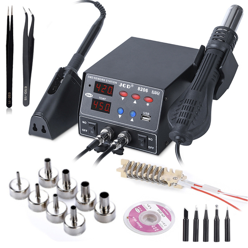 2 In 1 Soldering Rework Station 750W - Паяльная станция JCD 8206 2-в-1 с