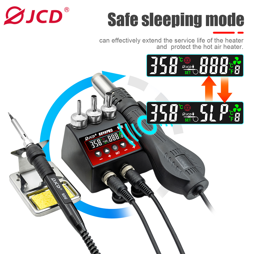 2 In 1 Soldering Rework Station 750W - JCD 8898Pro Паяльная станция 2 в