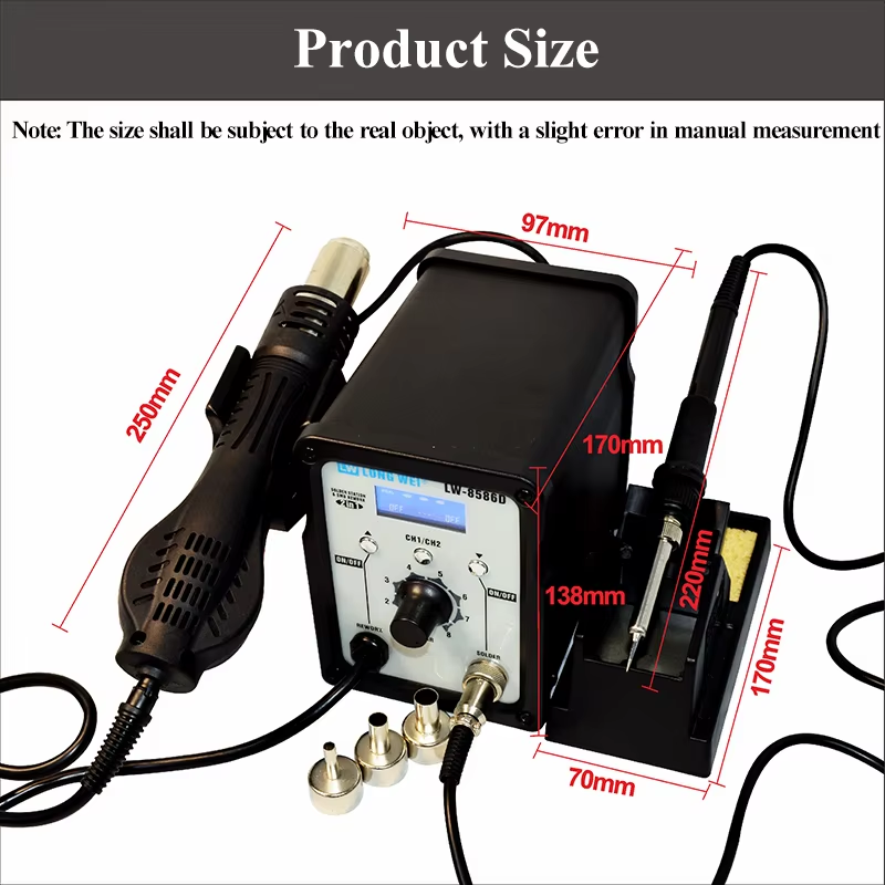 LW-8586D 2 в 1, 750 Вт, термоф – обзор и цена 2 In 1 Soldering Rework Station 750W