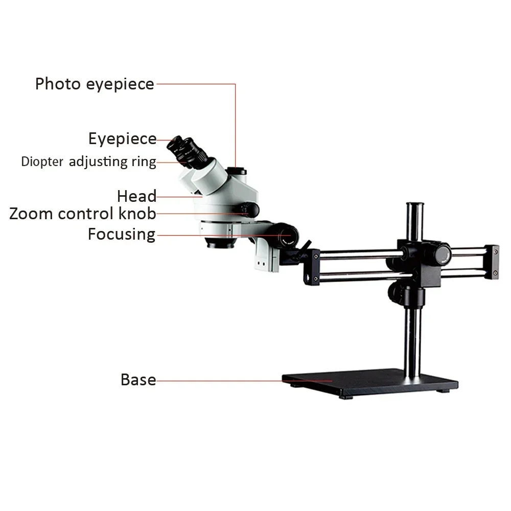 2026/Микроскоп с двойной стойк – обзор и цена Trinocular Stereo Microscope 7X-45X