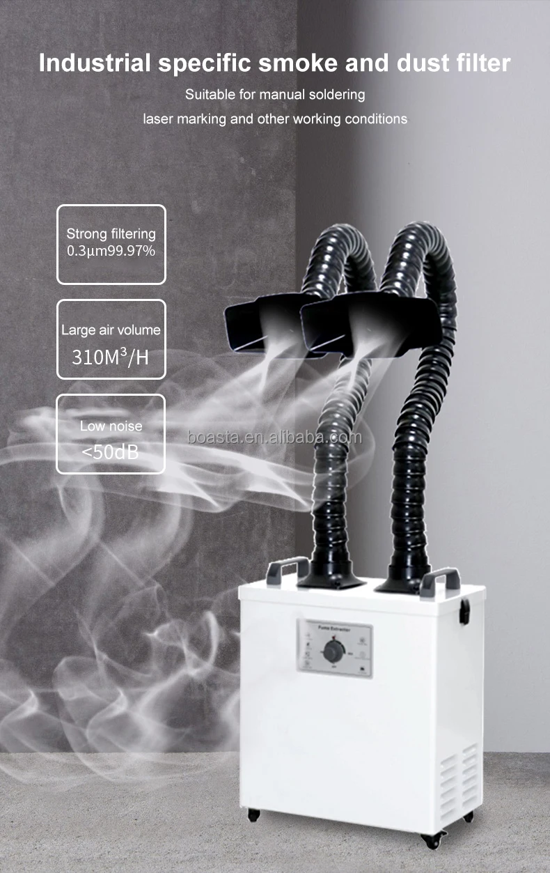 Промышленный дымоуловитель Boa – обзор и цена Fume Extractor Soldering Dual Arm