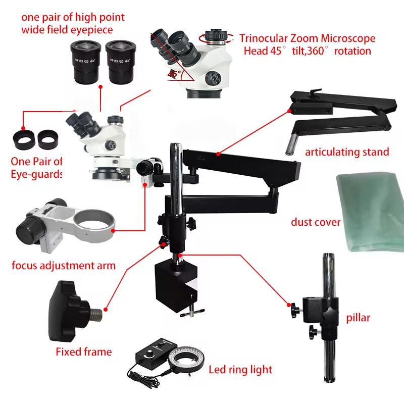 Гибкая шарнирная рука, подстав – обзор и цена Articulating Arm Boom Stand Microscope