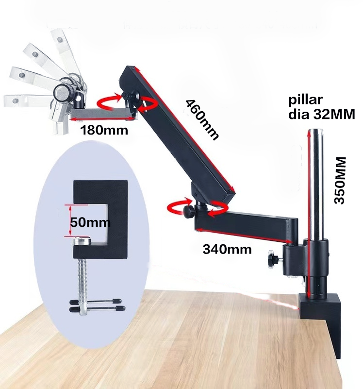 Гибкая шарнирная рука, подстав – обзор и цена Articulating Arm Boom Stand Microscope